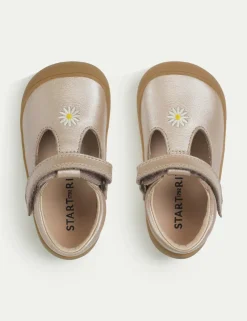 Kids' Leather Metallic T Bar Shoes (3 Small - 7 Small)