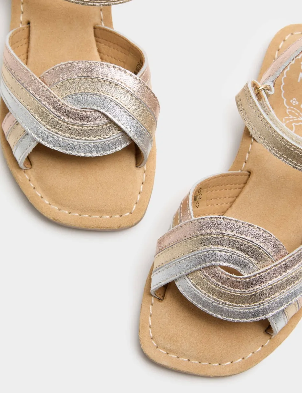 Kids' Leather Rainbow Strap Sandals (4 Small-2 Large)