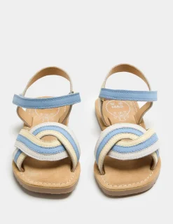 Kids' Leather Rainbow Strap Sandals (4 Small-2 Large)