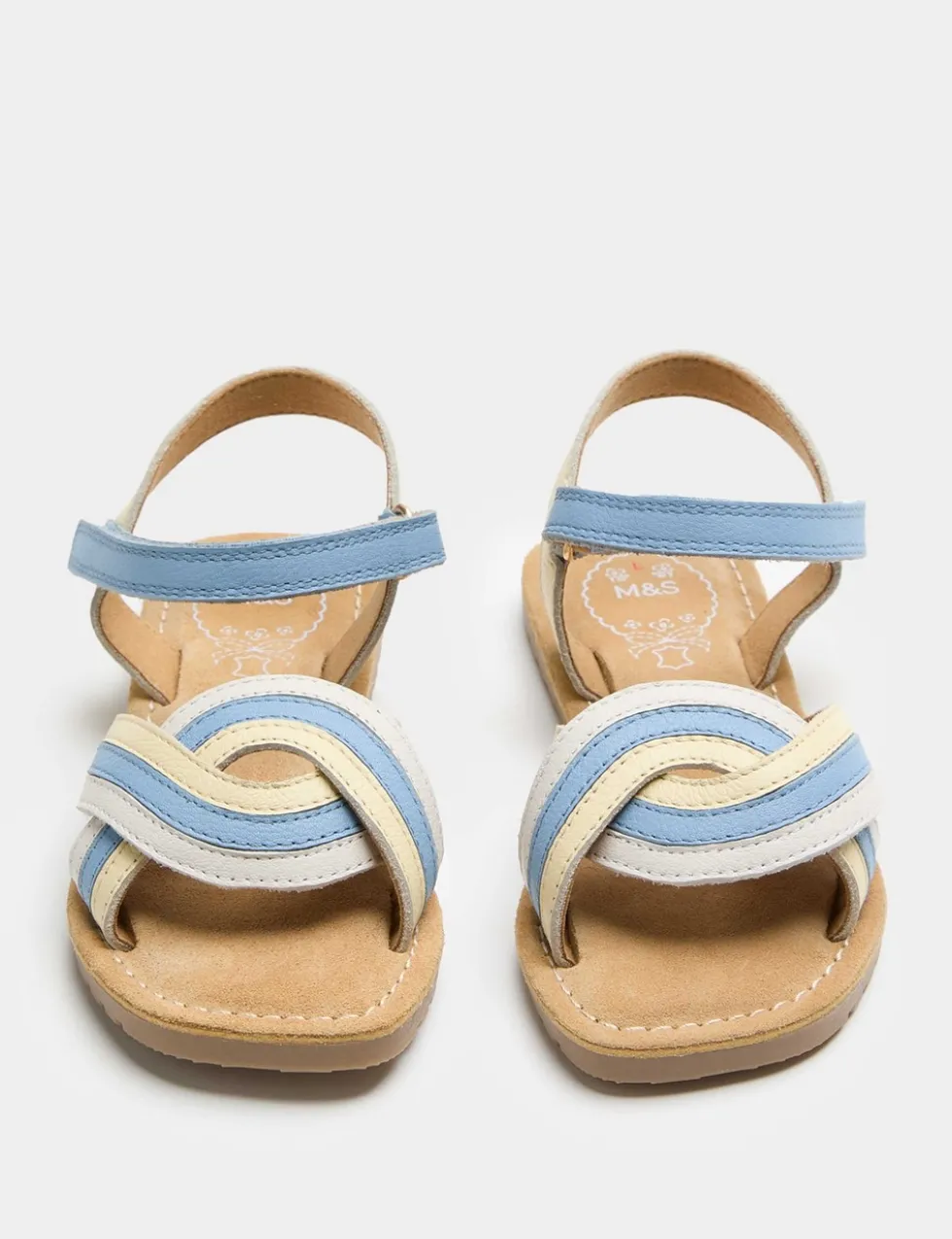 Kids' Leather Rainbow Strap Sandals (4 Small-2 Large)