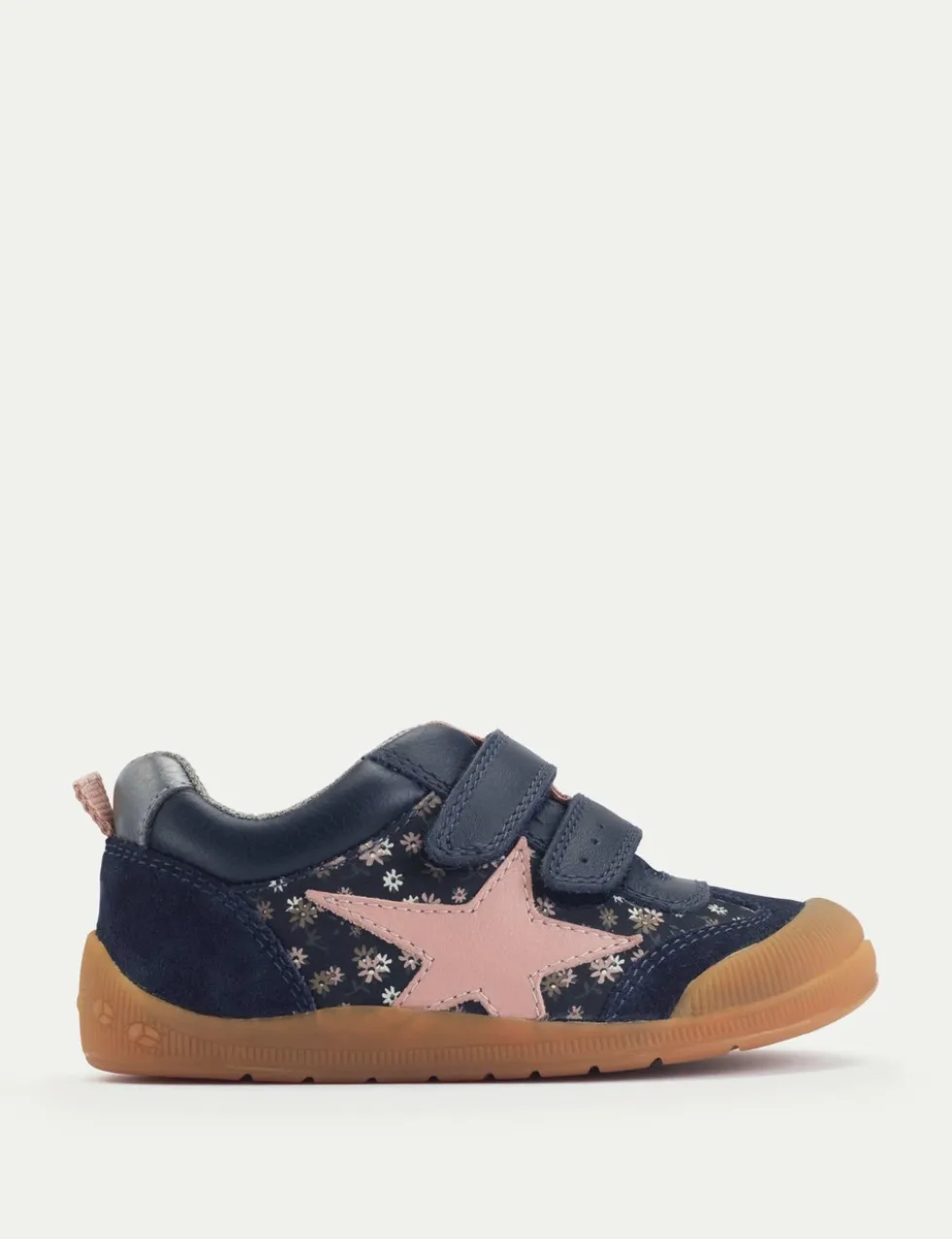 Kids' Leather Riptape Floral Star Trainers (4 Small-10½ Small)