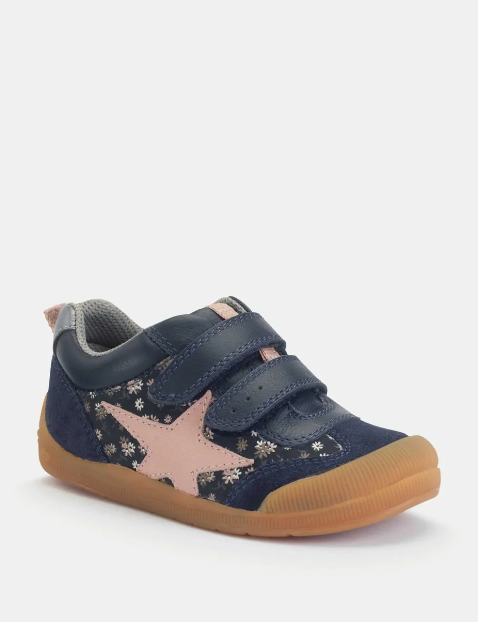 Kids' Leather Riptape Floral Star Trainers (4 Small-10½ Small)