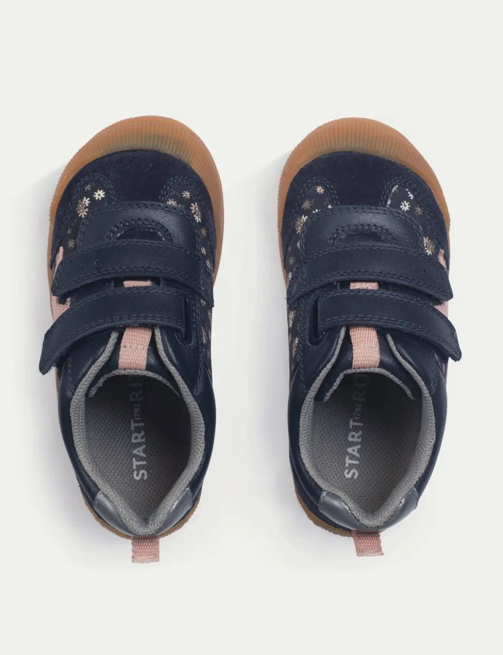 Kids' Leather Riptape Floral Star Trainers (4 Small-10½ Small)