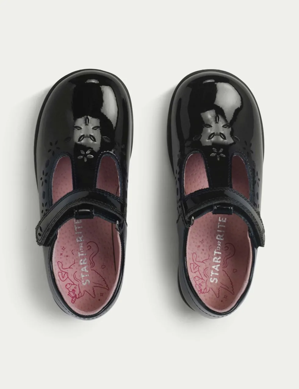 Kids' Leather Riptape Mary Jane School Shoes (1 Small - 13½ Small)