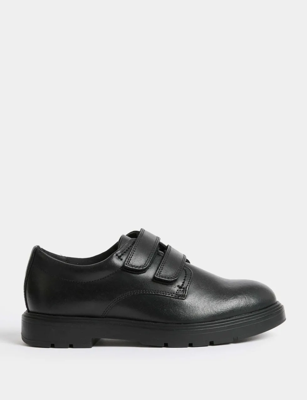Kids' Leather Riptape School Shoes (13 Small - 9 Large)