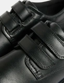 Kids' Leather Riptape School Shoes (13 Small - 9 Large)