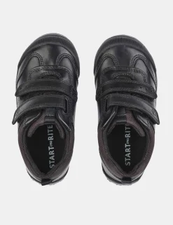 Kids' Leather Riptape Schoolwear Shoes (6 Small - 10½ Small)