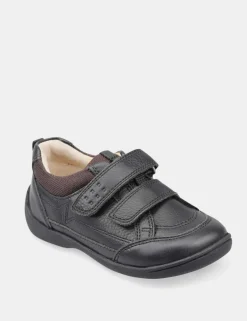 Kids' Leather Riptape Schoolwear Shoes (3 Small - 10.5 Small)