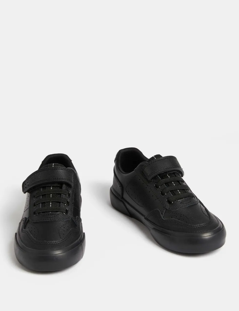 Kids' Leather Riptape School Shoes (8 Small - 2 Large)