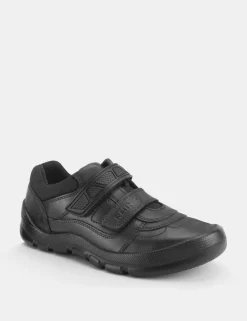 Kids' Leather Riptape Schoolwear Shoes (12 Small - 9 Large)