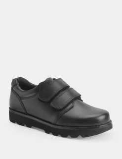 Kids' Leather Riptape School Shoes (9 Small - 3½ Large)