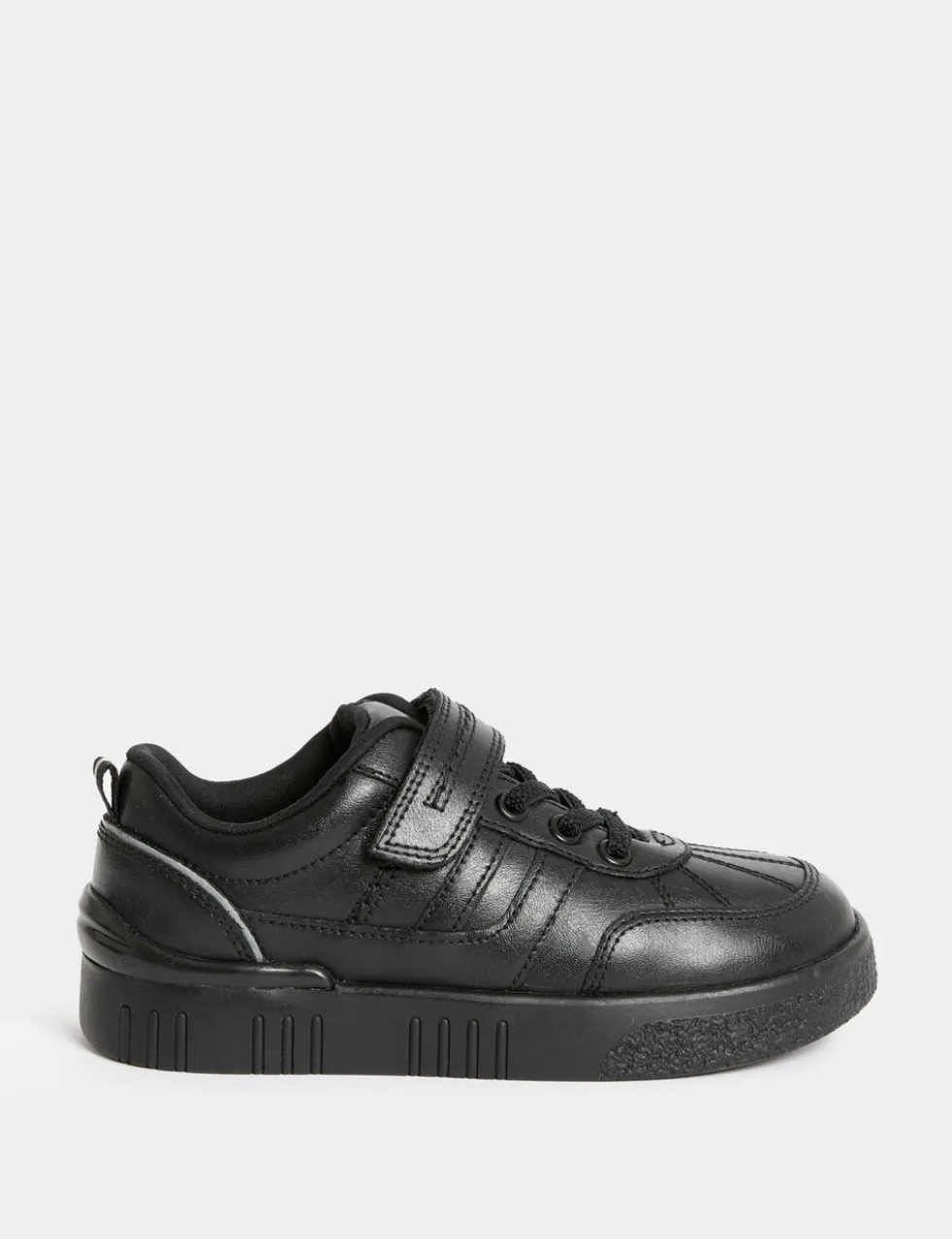 Kids' Leather Riptape School Shoes (8 Small - 2 Large)