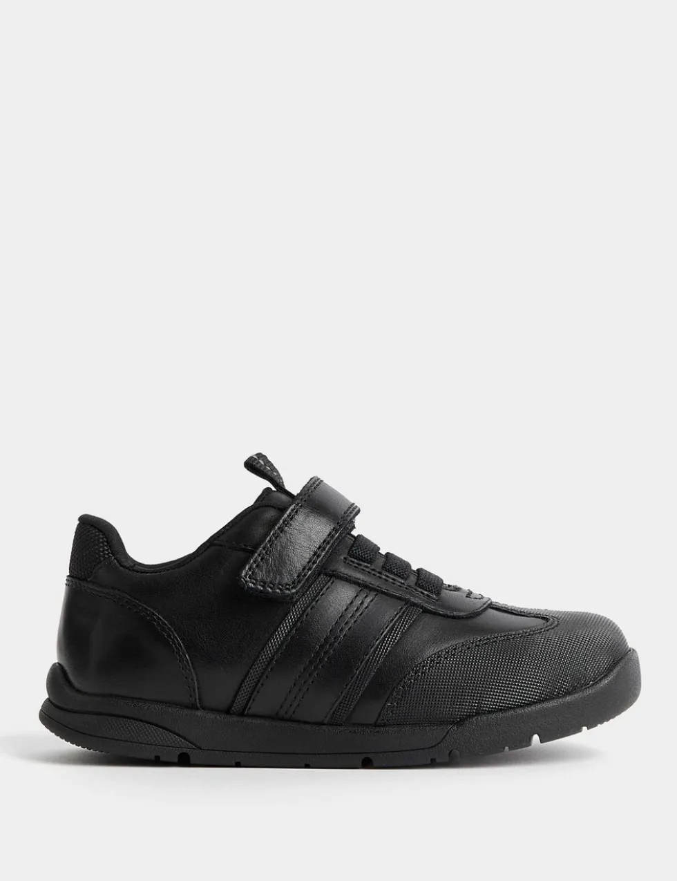 Kids' Leather Riptape School Shoes (8 Small - 2 Large)