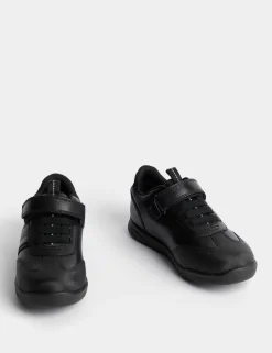 Kids' Leather Riptape School Shoes (8 Small - 2 Large)