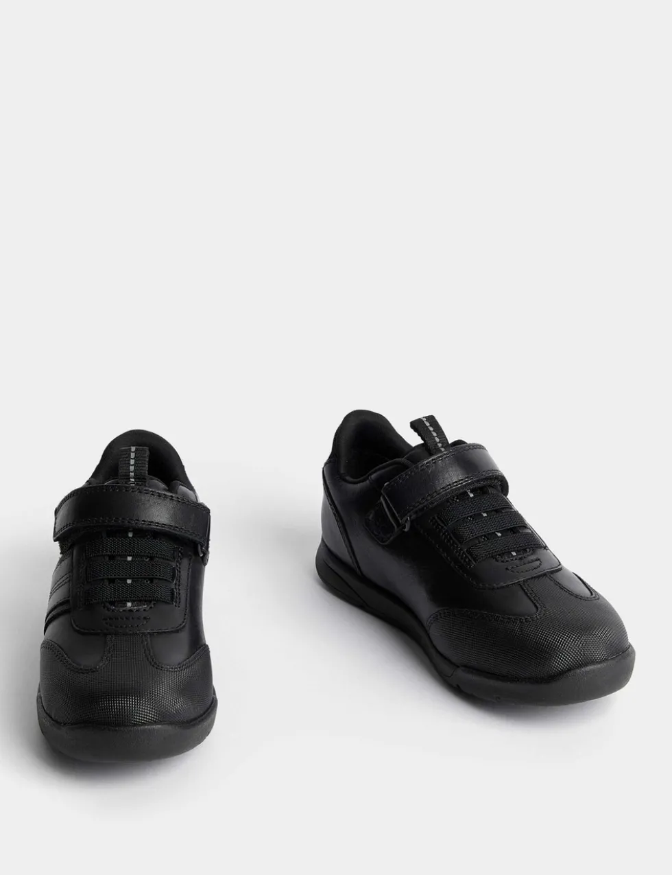 Kids' Leather Riptape School Shoes (8 Small - 2 Large)