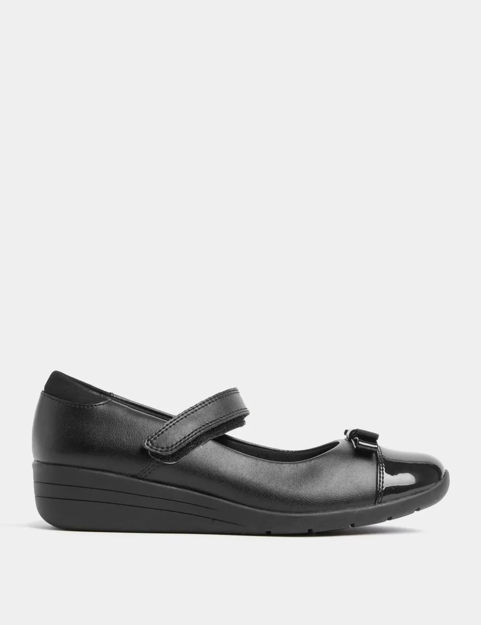 Kids' Leather Wedge Mary Jane School Shoes (2½ Large - 7 Large)