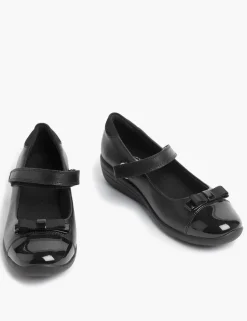 Kids' Leather Wedge Mary Jane School Shoes (2½ Large - 7 Large)