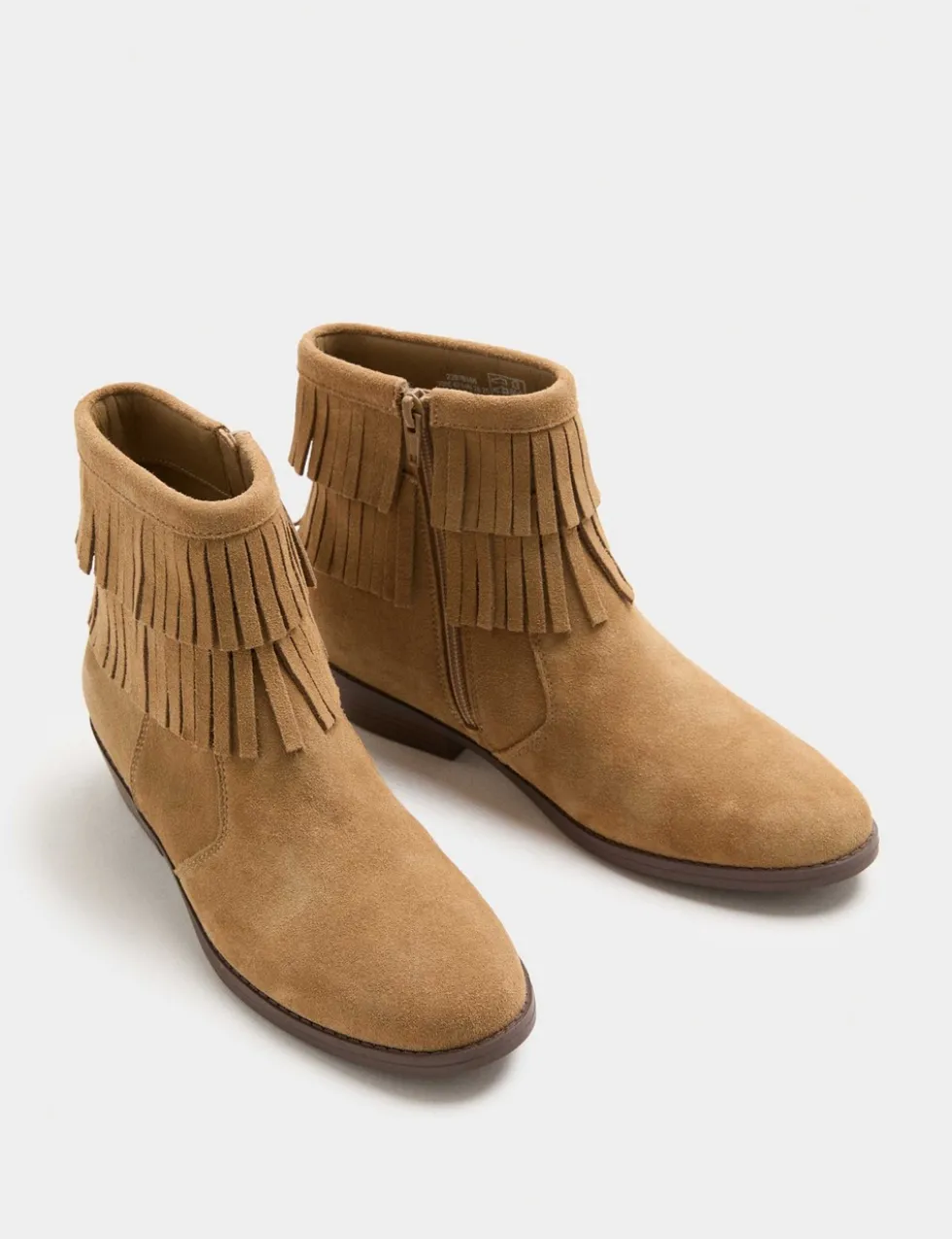 Kids' Leather Western Ankle Boots (4 Small - 6 Large)