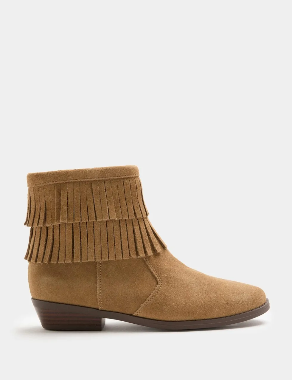 Kids' Leather Western Ankle Boots (4 Small - 6 Large)