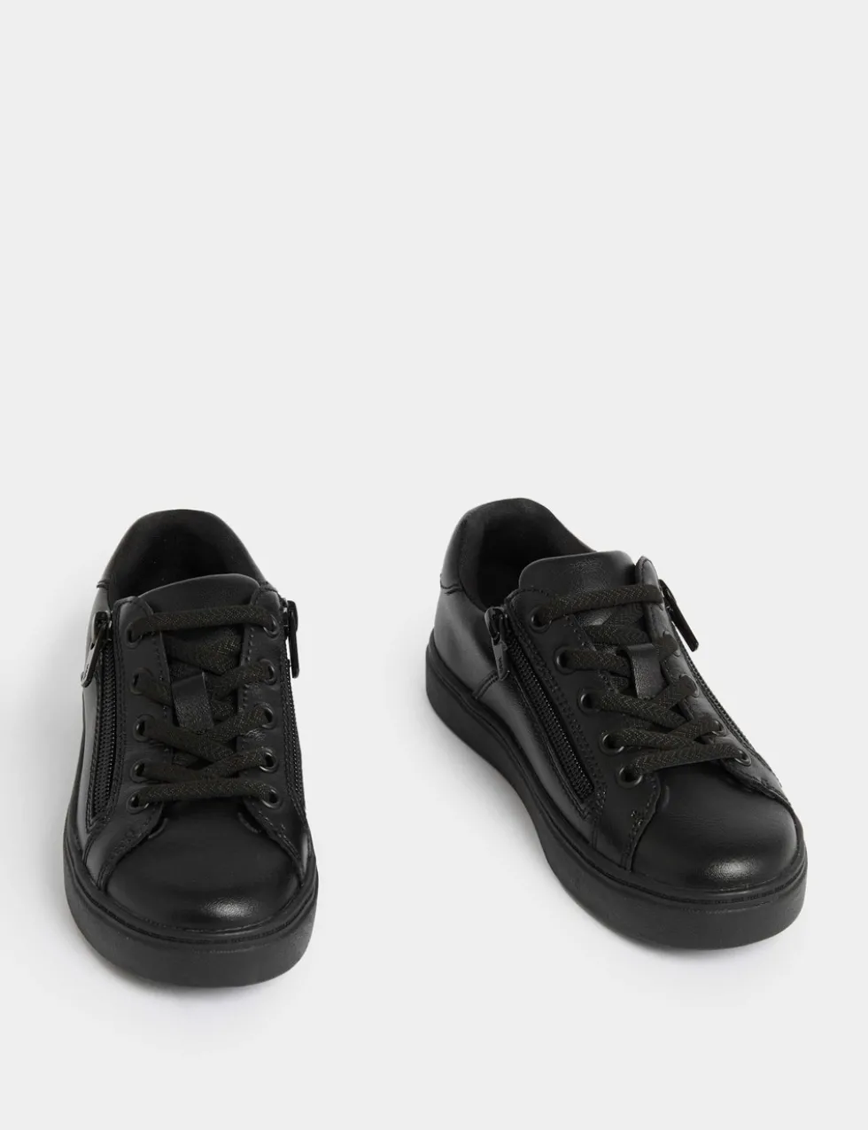 Kids' Leather Zip Fastening School Shoes (8 Small-2 Large)