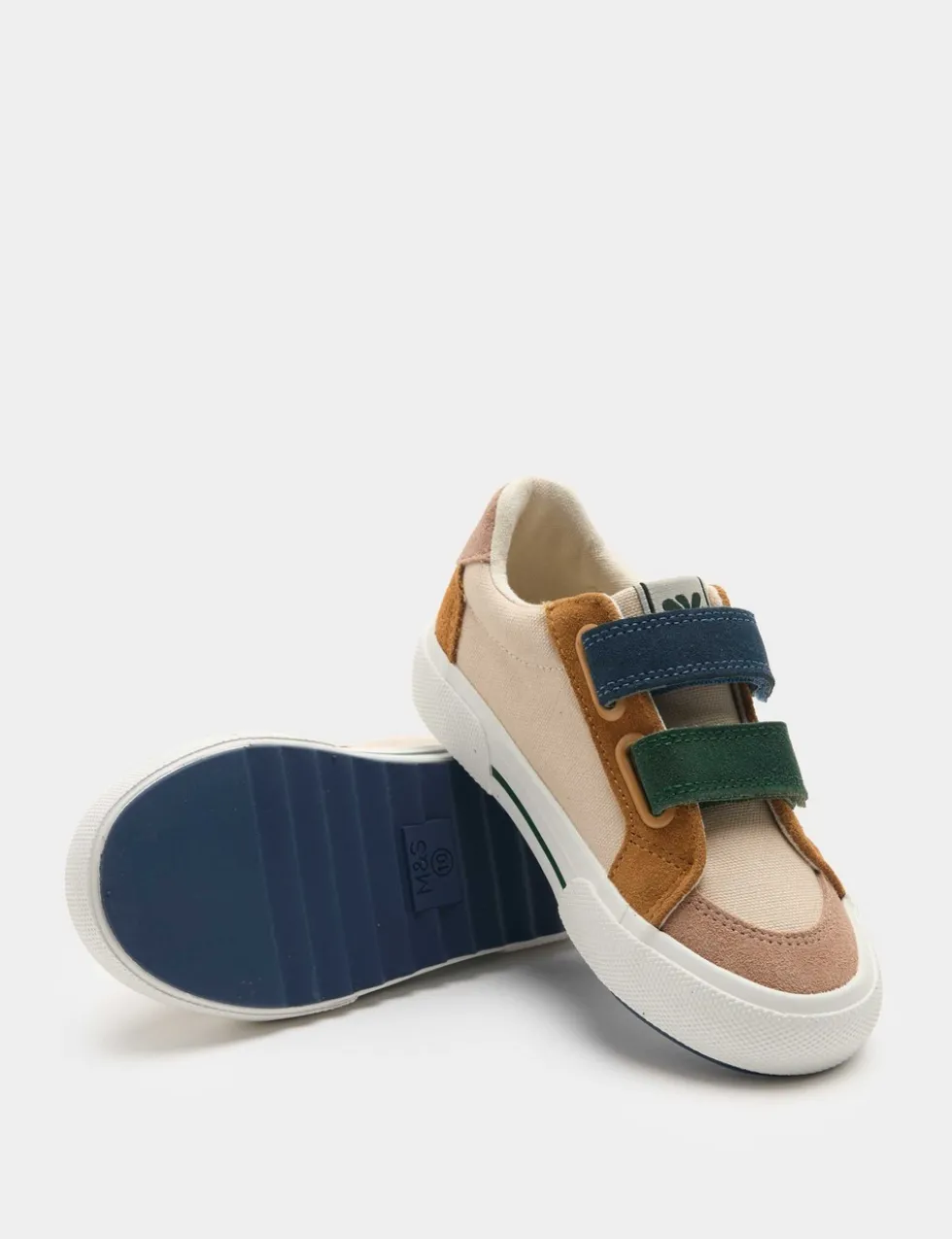 Kids' Low Top Canvas Riptape Trainers (4 Small - 2 Large)