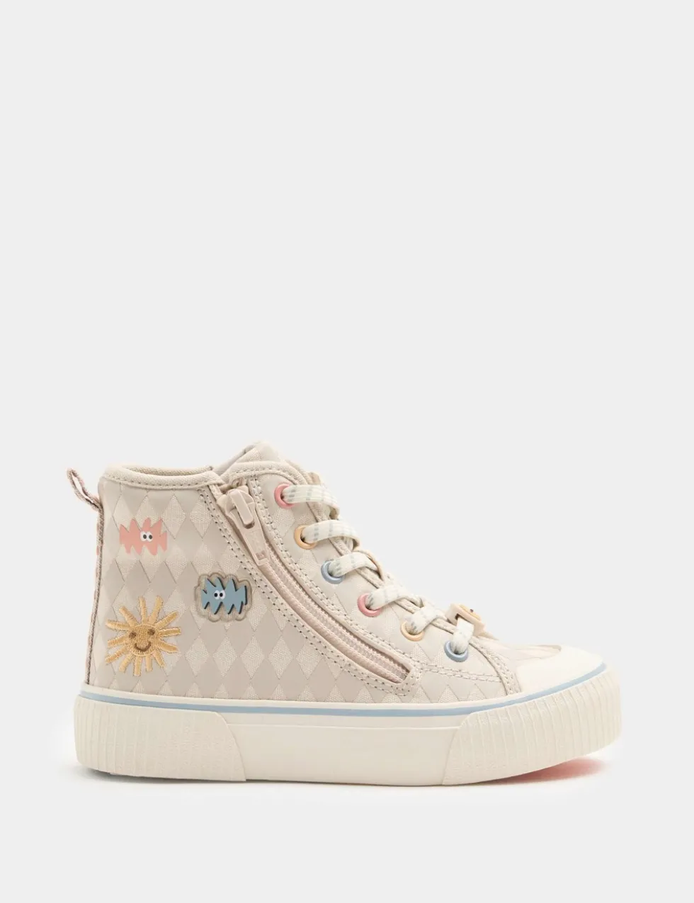 Kids' Novelty Patterned High Top Trainers (4 Small - 2 Large)