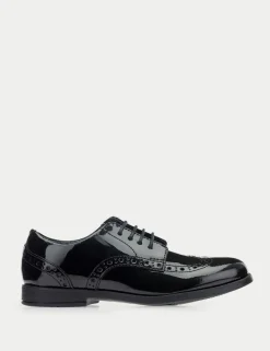 Kids' Patent Leather Brogue School Shoes (10 Small - 4 Large)