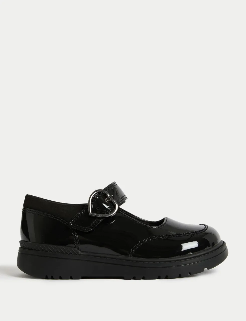 Kids' Patent Leather Buckle School Shoes (8 Small - 2 Large)