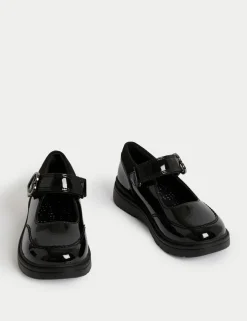Kids' Patent Leather Buckle School Shoes (8 Small - 2 Large)