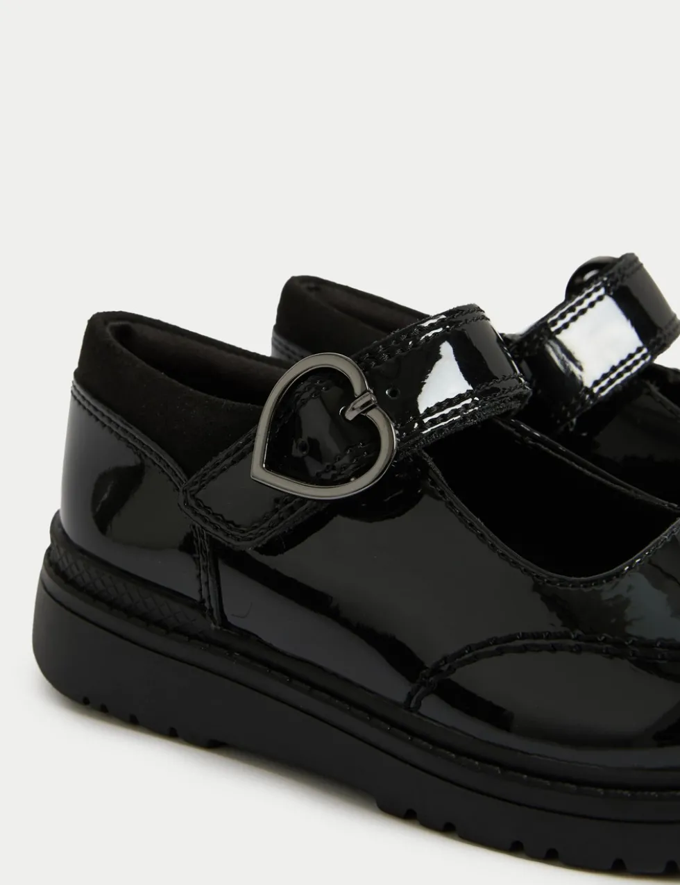 Kids' Patent Leather Buckle School Shoes (8 Small - 2 Large)
