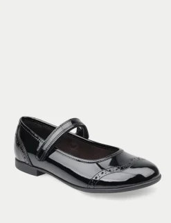 Kids' Patent Leather Riptape School Shoes (1 Large - 8 Large)