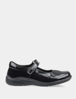 Kids' Patent Leather Riptape School Shoes (9 Small - 3½ Large)