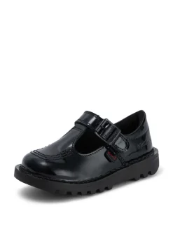 Kids' Patent Riptape T-Bar School Shoes (7 Small - 12 Small)