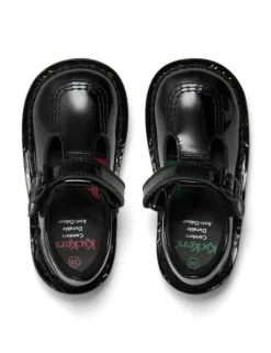 Kids' Patent Riptape T-Bar School Shoes (7 Small - 12 Small)