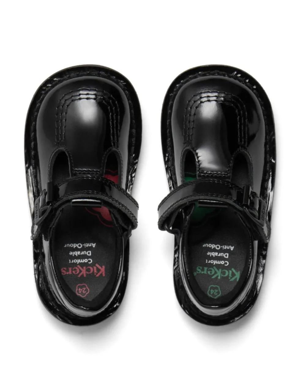 Kids' Patent Riptape T-Bar School Shoes (7 Small - 12 Small)