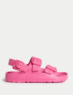 Kids' Plain Buckle Footbed Sandals (4 Small - 2 Large)