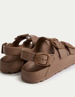 Kids' Plain Buckle Footbed Sandals (4 Small - 2 Large)