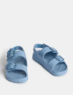 Kids' Plain Buckle Footbed Sandals (4 Small - 2 Large)