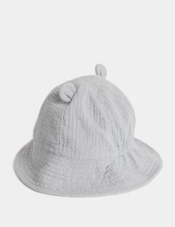 Kids' Pure Cotton Bear Sun Hat (0-3 Yrs)