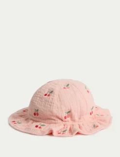 Kids' Pure Cotton Cherry Sun Hat (0-3 Yrs)