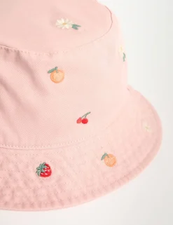 Kids' Pure Cotton Embroidered Bucket Hat (1-13 Yrs)