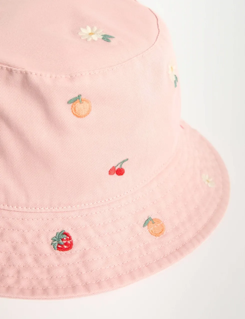 Kids' Pure Cotton Embroidered Bucket Hat (1-13 Yrs)