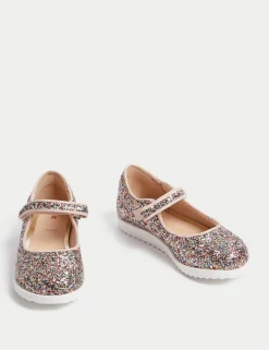 Kids' Riptape Glitter Mary Jane Shoes (4 Small - 2 Large)