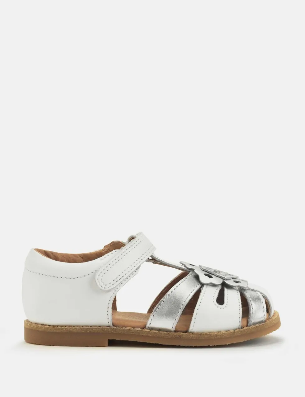 Kids' Schoolwear Leather Riptape Sandals (3 Small - 8 Small)