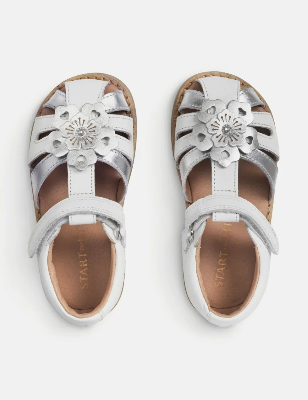 Kids' Schoolwear Leather Riptape Sandals (3 Small - 8 Small)