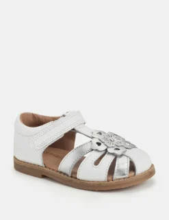 Kids' Schoolwear Leather Riptape Sandals (3 Small - 8 Small)