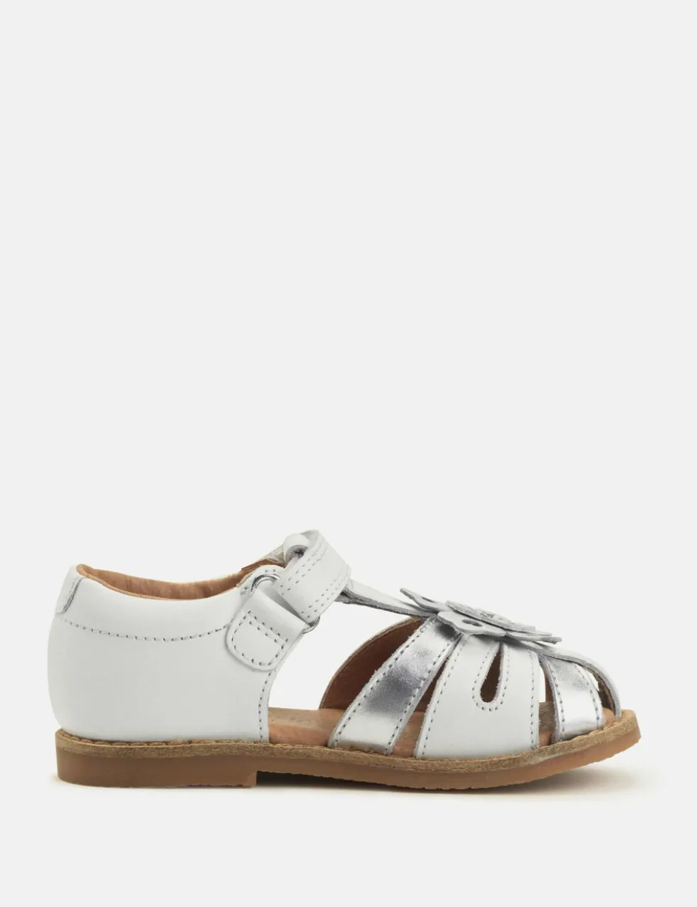 Kids' Schoolwear Leather Riptape Sandals (3 Small - 8 Small)