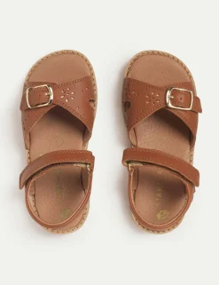 Kids' Schoolwear Leather Riptape Sandals (7 Small - 1½ Large)