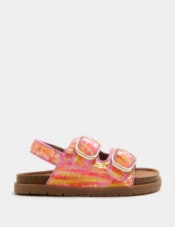 Kids' Sequin Buckle Footbed Sandals (4 Small-2 Large)