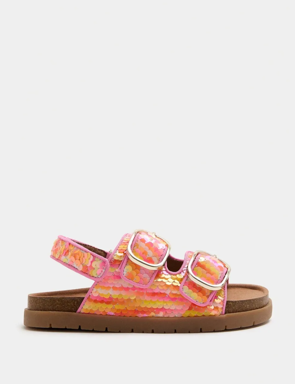 Kids' Sequin Buckle Footbed Sandals (4 Small-2 Large)